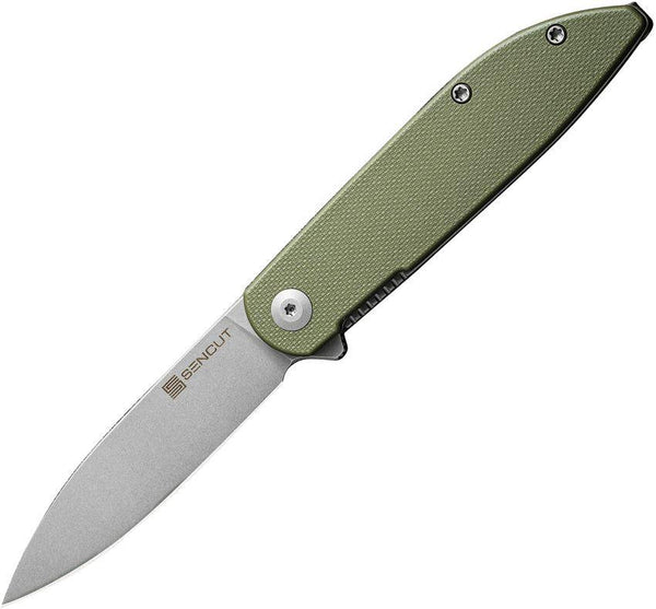 SENCUT BocII II Linerlock OD Green G10 Stonewash D2 - Knives.mx