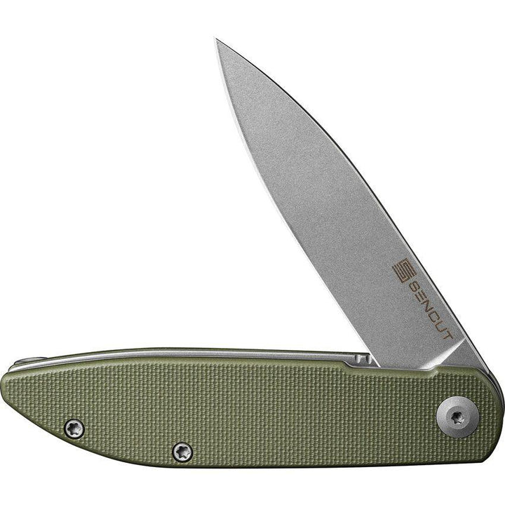 SENCUT BocII II Linerlock OD Green G10 Stonewash D2 - Knives.mx