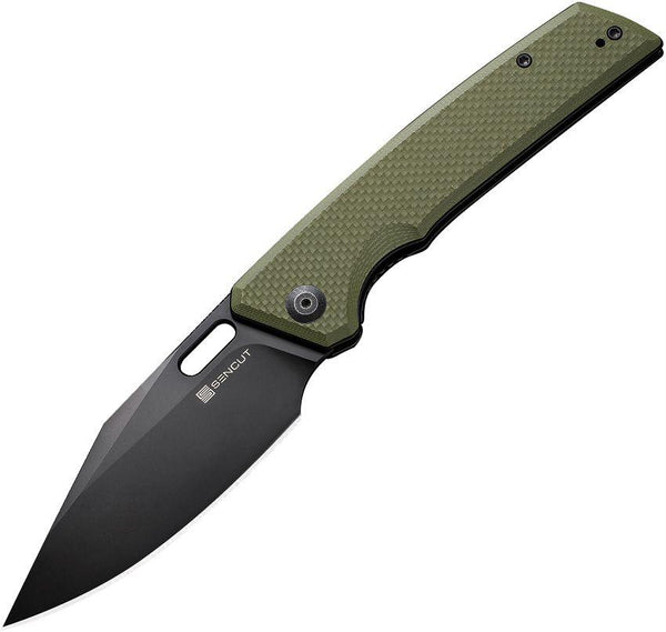 SENCUT GlideStrike Linerlock OD Green G10 Black Stonewash 9Cr18MoV - Knives.mx