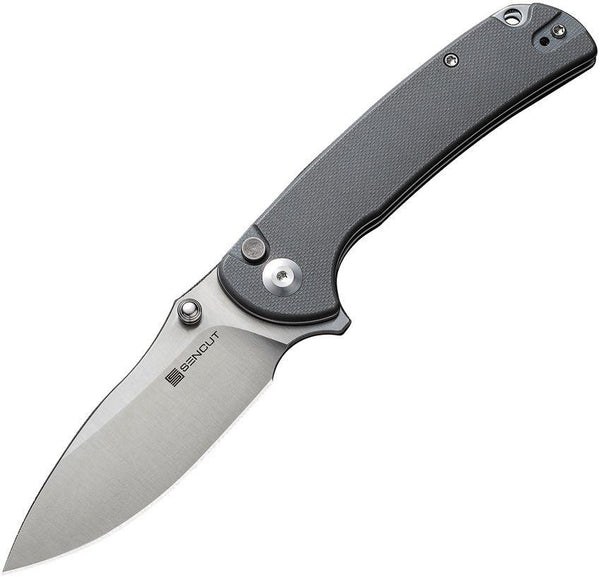 SENCUT Pulsewave Button Lock Gray G10 Satin 9Cr18MoV - Knives.mx