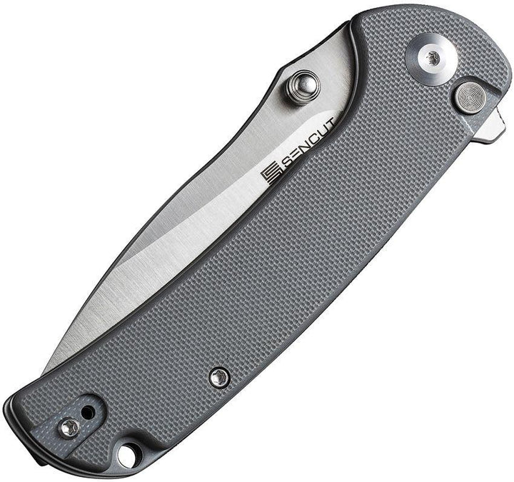 SENCUT Pulsewave Button Lock Gray G10 Satin 9Cr18MoV - Knives.mx