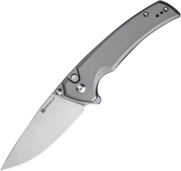 SENCUT Serene Button Lock Gray Aluminum Satin D2 - Knives.mx