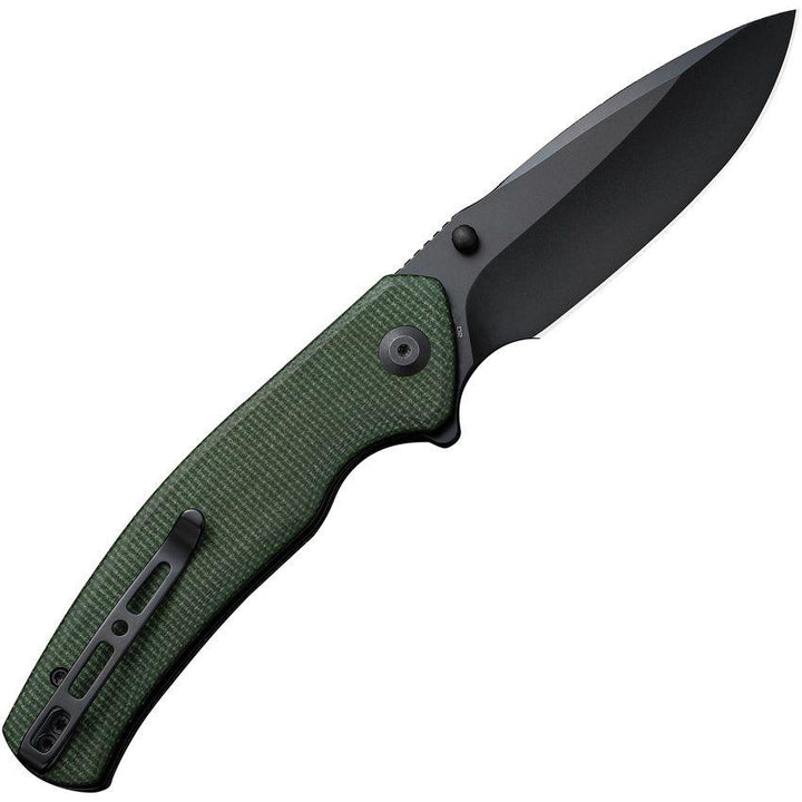 SENCUT Slashkin Linerlock Green Micarta Black Stonewash D2 - Knives.mx