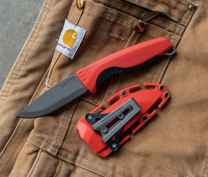 Sog Aegis FX Fixed Blade Red GRN Stonewash Drop Point CRYO 4116 Krupp - Knives.mx