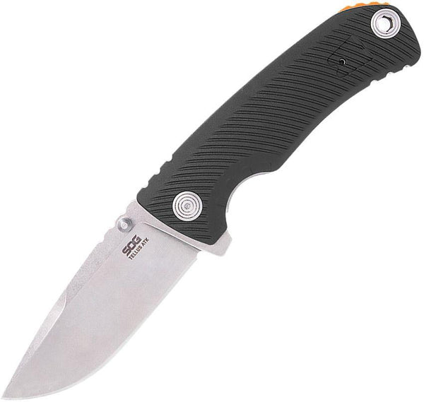 Sog Tellus ATK Linerlock A/O Black GRN Stonewash 440 - Knives.mx