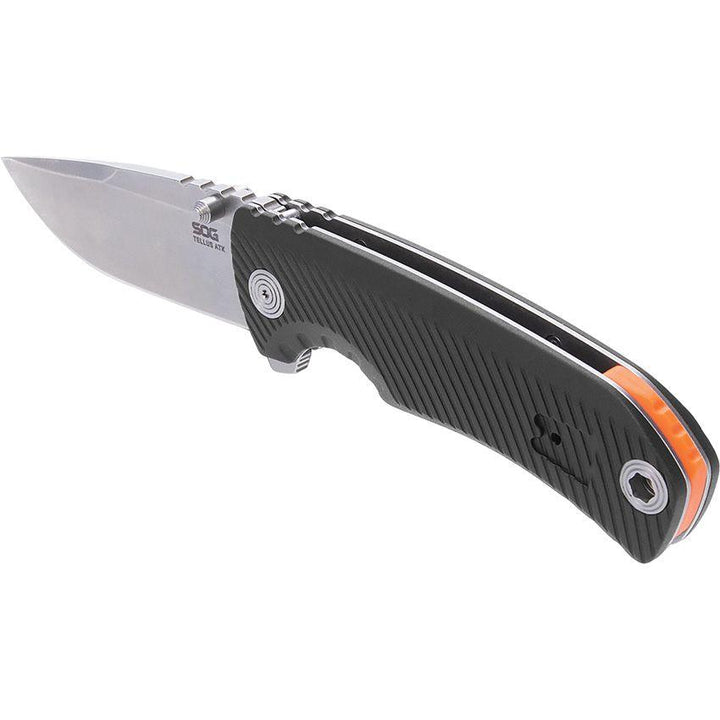 Sog Tellus ATK Linerlock A/O Black GRN Stonewash 440 - Knives.mx