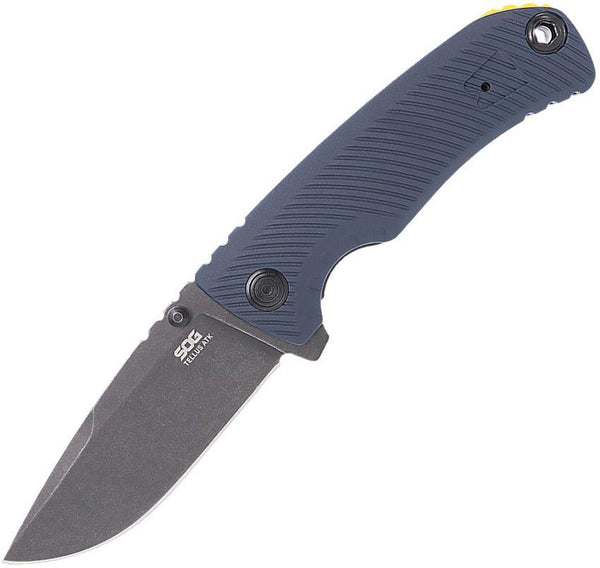 Sog Tellus ATK Linerlock A/O Squid Ink GRN Black Stonewash 440 - Knives.mx