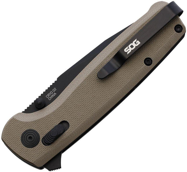 SOG Terminus XR Lock Tan G10 Black Finish D2 - Knives.mx