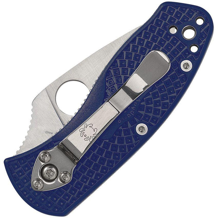 Spyderco Ambitious Light Linerlock Blue FRN Satin PlainEdge CPM S35VN - Knives.mx