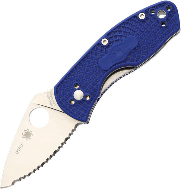 Spyderco Ambitious Linerlock Blue FRN Satin SpyderEdge CPM S35VN - Knives.mx