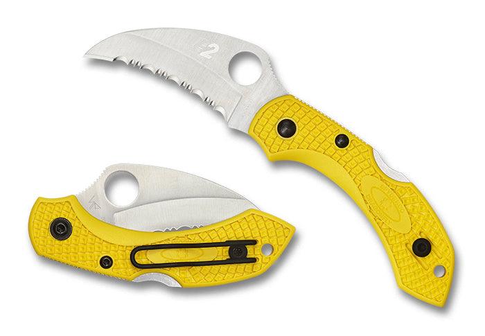 Spyderco Dragonfly 2 Salt Lockback Yellow FRN Satin SpyderEdge H2 - Knives.mx