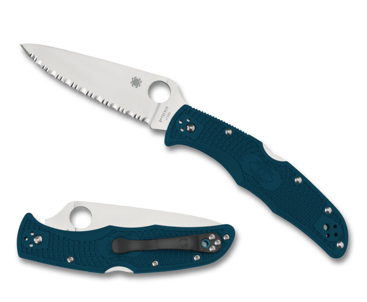 Spyderco Endura 4 Lockback Blue FRN SpyderEdge Satin K390 - Knives.mx