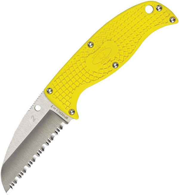 Spyderco Enuff Salt Yellow FRN Sheepfoot SpyderEdge H2 - Knives.mx