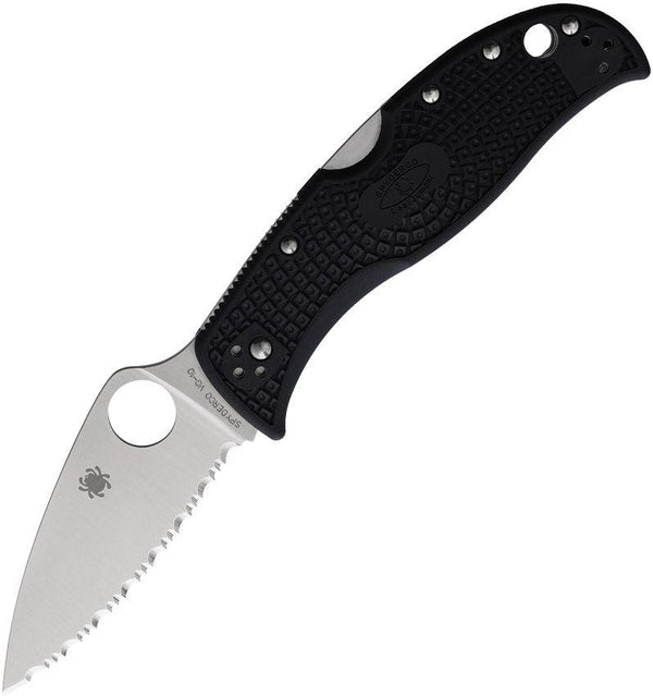 Spyderco Leafjumper Lockback Black Texture FRN Satin SpyderEdge VG-10 - Knives.mx