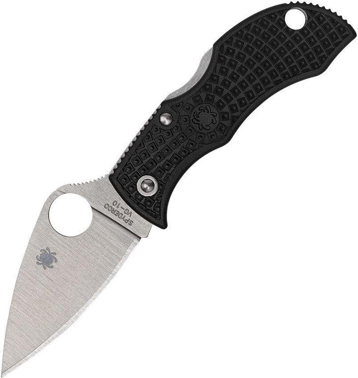 Spyderco Manbug Lockback Black FRN Satin PlainEdge VG-10 - Knives.mx