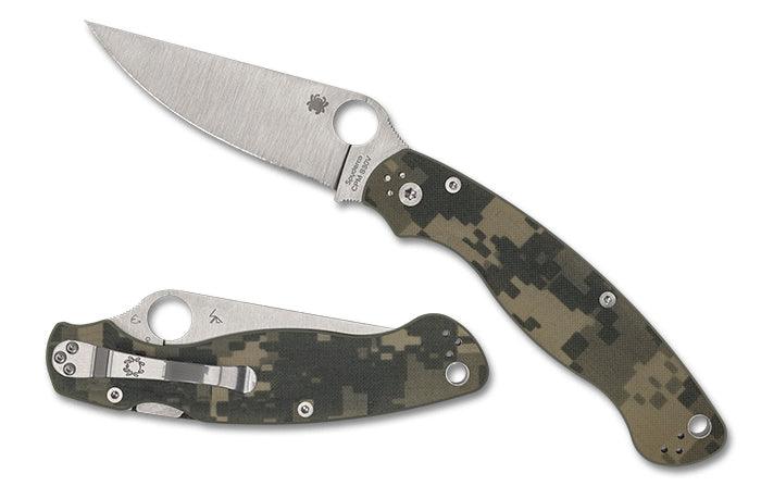 Spyderco Military 2 Compression Lock Digital Camo G10 Satin PlainEdge CPM S30V - Knives.mx