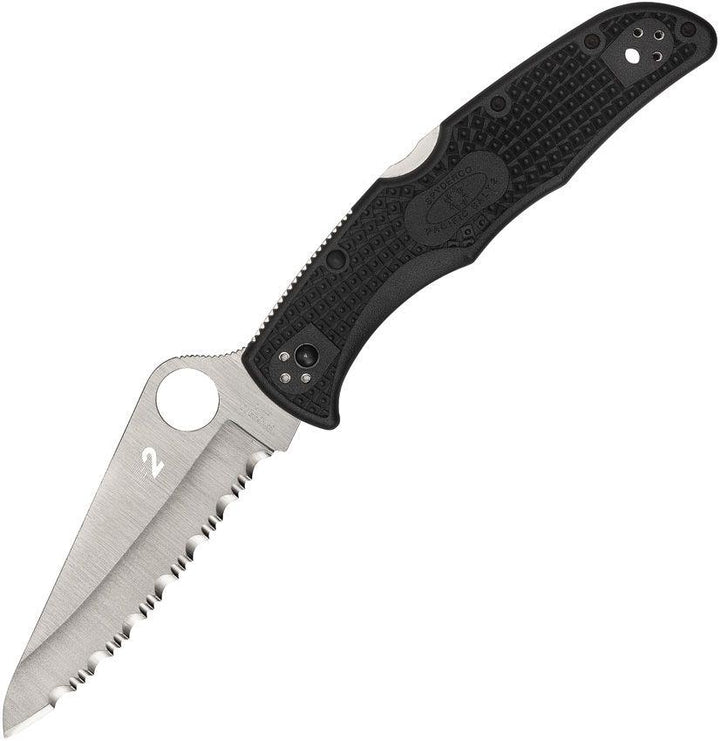 Spyderco Pacific Salt 2 Lockback Black FRN Satin SpyderEdge H2 - Knives.mx