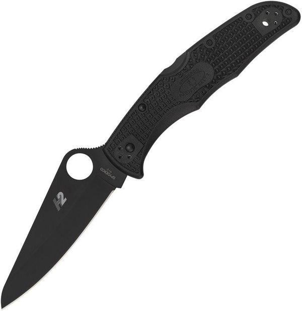 Spyderco Pacific Salt 2 Lockback Black FRN TiNi PlainEdge H2 - Knives.mx