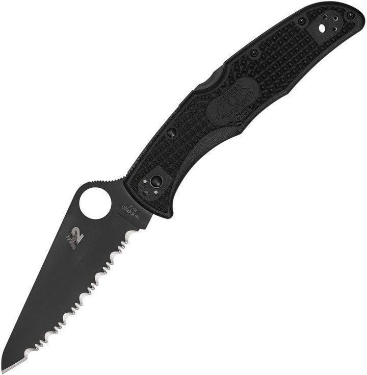 Spyderco Pacific Salt 2 Lockback Black FRN TiNi SpyderEdge H2 - Knives.mx