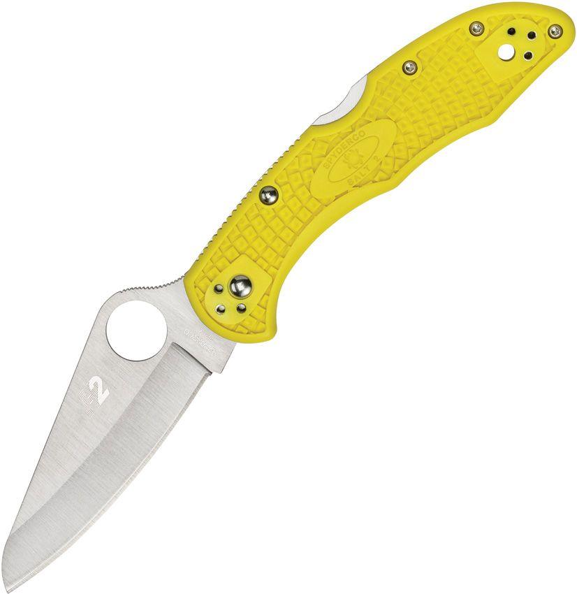 Spyderco Salt 2 LockBack Yellow FRN Satin PlainEdge H2 - Knives.mx