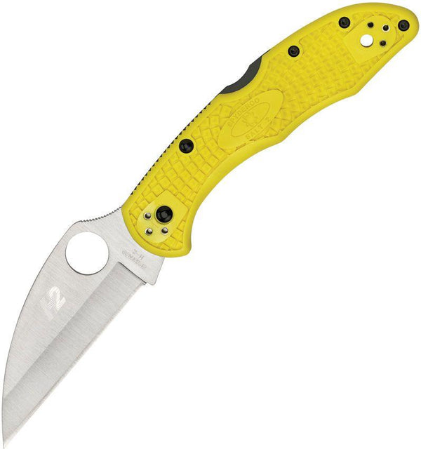 Spyderco Salt 2 Lockback Yellow FRN Wharncliffe Satin PlainEdge H2 - Knives.mx