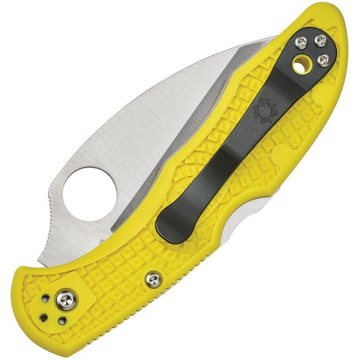 Spyderco Salt 2 Lockback Yellow FRN Wharncliffe Satin SpyderEdge H2 - Knives.mx