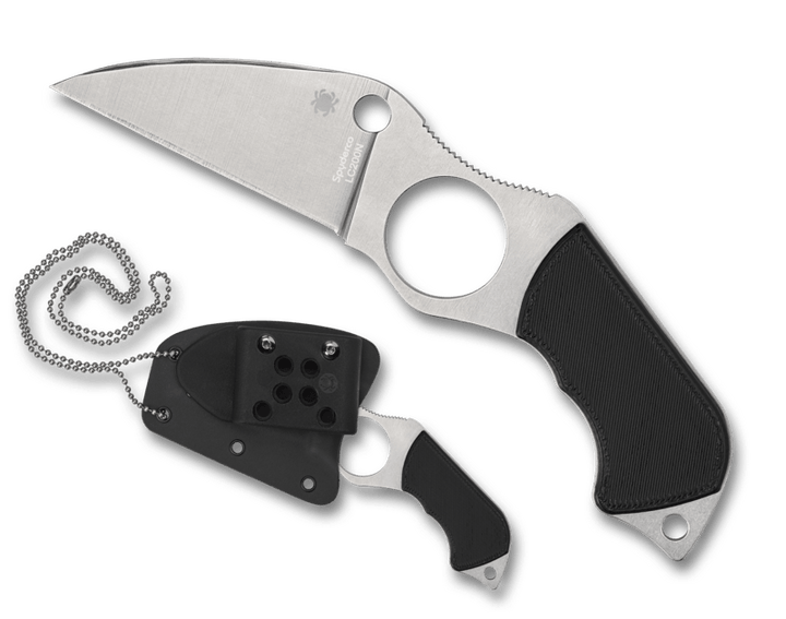 Spyderco Swick 6 Fixed Blade Black G10 Wharncliffe PlainEdge LC200N - Knives.mx