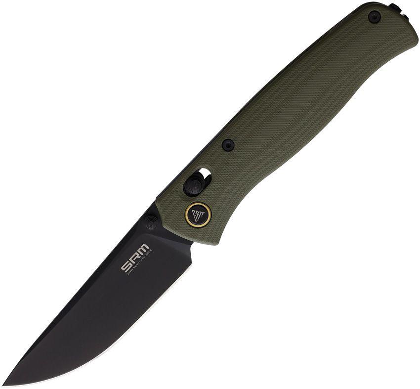 SRM Knives 255L-GK Ambi Lock Green G10 Black PVD 10Cr15CoMoV - Knives.mx