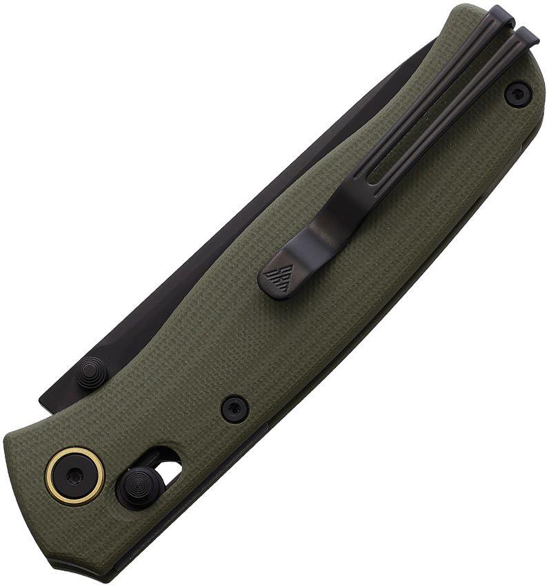 SRM Knives 255L-GK Ambi Lock Green G10 Black PVD 10Cr15CoMoV - Knives.mx