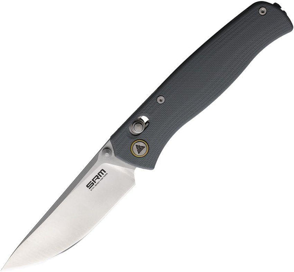 SRM Knives SRM 255L GK Ambi Lock Blue Grey G10 Brushed 10Cr15CoMoV - Knives.mx