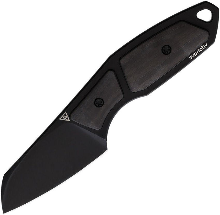 Suprlativ Hella Fixed Blade Black Carbon Fiber PVD Coated Bohler M390 - Knives.mx