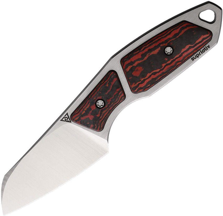 Suprlativ Hella Fixed Blade Lava Flow Carbon Fiber Satin Bohler M390 - Knives.mx
