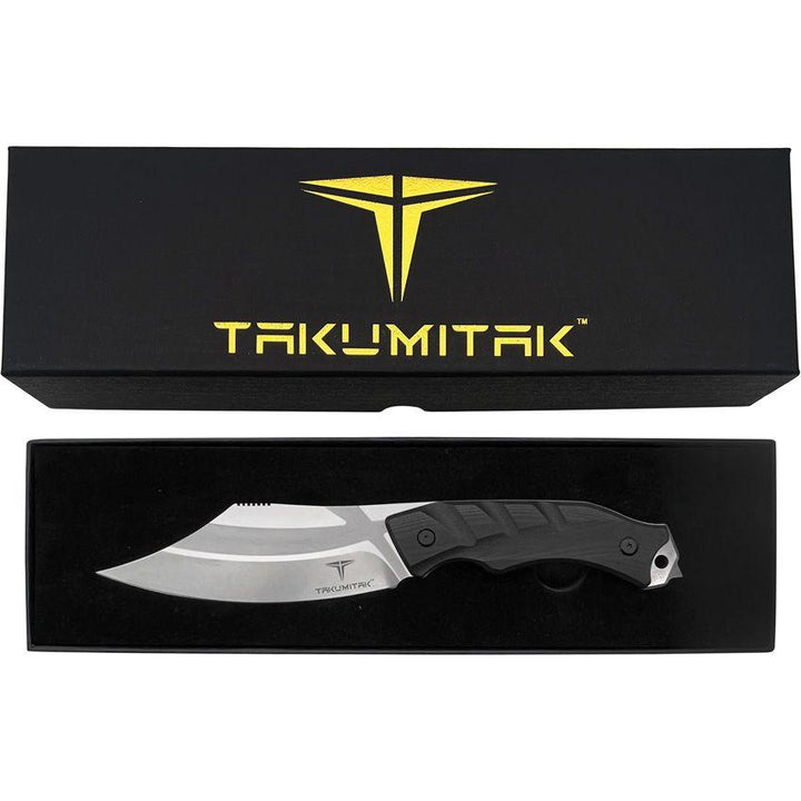 Takumitak Alert Fixed Blade Black G10 Satin D2 - Knives.mx