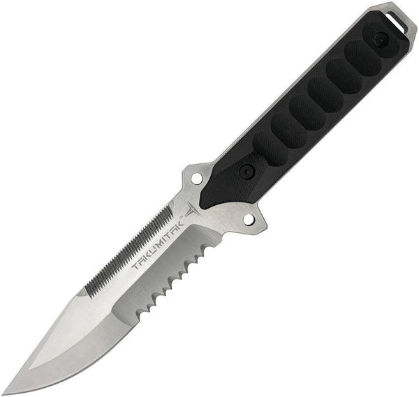 Takumitak Escort Fixed Blade Black G10 Serrated D2 - Knives.mx