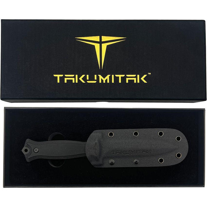 Takumitak Havoc Fixed Blade Black G10 Satin Spear Point D2 - Knives.mx