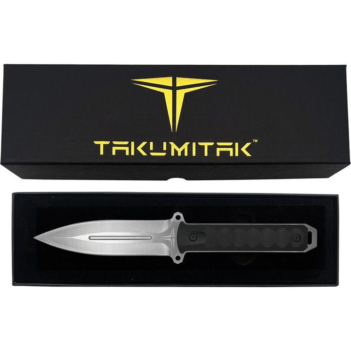 Takumitak Hitter Fixed Blade Black G10 Satin D2 - Knives.mx