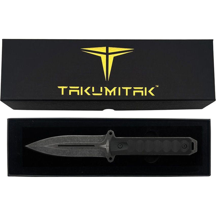 Takumitak Hitter Fixed Blade Blackout G10 Stonewash D2 - Knives.mx