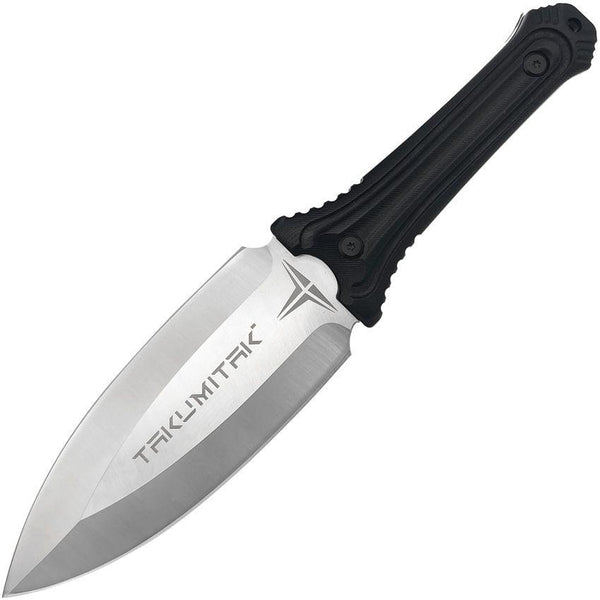 Takumitak Sentinel Fixed Blade Black G10 Satin Spear Point D2 - Knives.mx