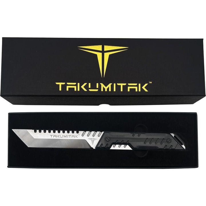 Takumitak Solution Fixed Blade Black G10 Satin Tanto D2 - Knives.mx