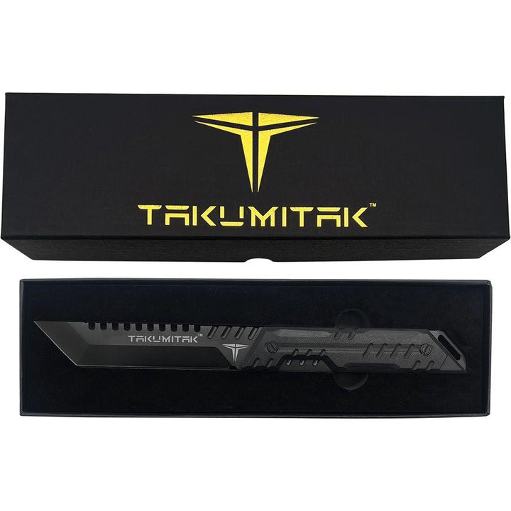 Takumitak Solution Fixed Blade Blackout G10 TiNi Coated Tanto D2 - Knives.mx