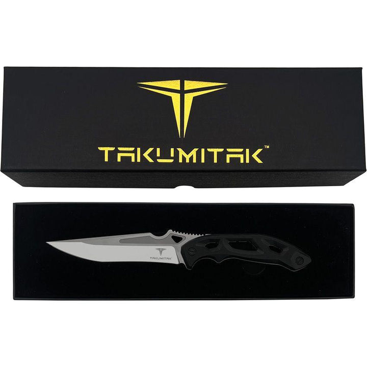 Takumitak Unhinged Fixed Blade Black G10 Satin D2 - Knives.mx