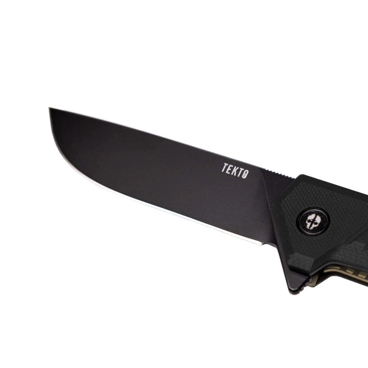 Tekto Knives F1 Alpha Linerlock Black G10 w Bronze Accents Titanium Coated D2 - Knives.mx