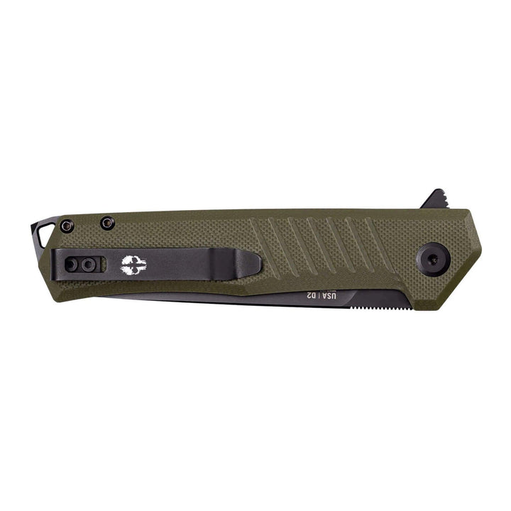 Tekto Knives F1 Alpha Linerlock OD Green G10 Black Titanium Coated D2 - Knives.mx