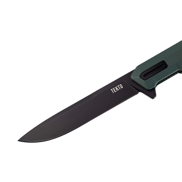 Tekto Knives F2 Bravo Linerlock OD Green G10 Black Accents Titanium Coated D2 - Knives.mx