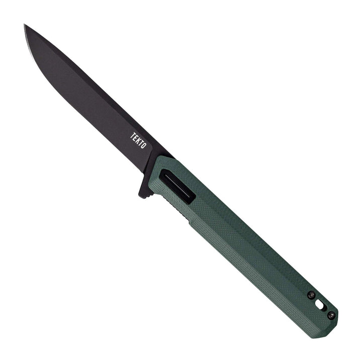 Tekto Knives F2 Bravo Linerlock OD Green G10 Black Accents Titanium Coated D2 - Knives.mx