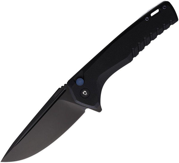 Tekto Knives F3 Charlie Button Lock Black G10 Titanium Coated D2 - Knives.mx