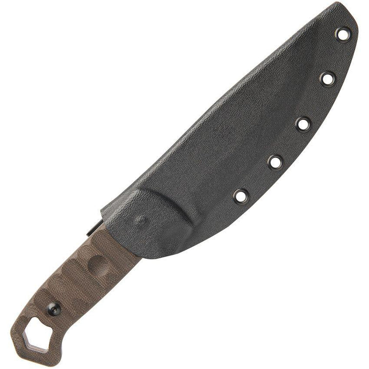 TOPS Brakimo Fixed Blade Rocky Mountain Green Canvas Micarta Gray Tungsten Cerakote 1095HC - Knives.mx
