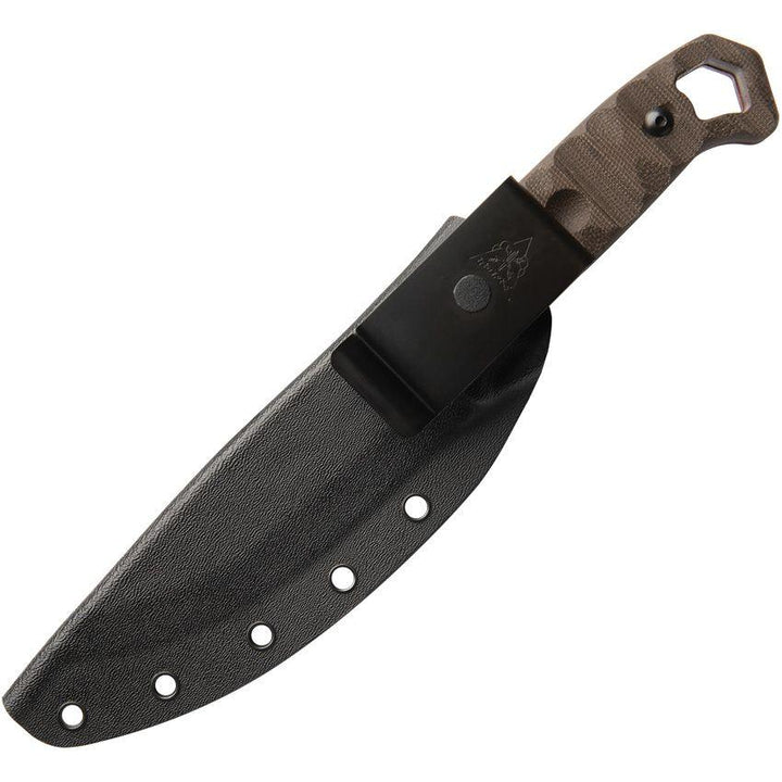 TOPS Brakimo Fixed Blade Rocky Mountain Green Canvas Micarta Gray Tungsten Cerakote 1095HC - Knives.mx