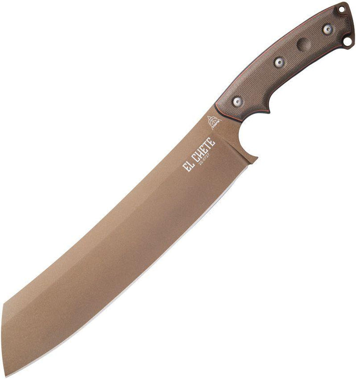 TOPS Knives El Chete Green/Black Canvas Micarta Midnight Bronze 1095 - Knives.mx