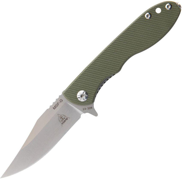 TOPS Knives MSF Folder Green G10 Satin Elmax - Knives.mx